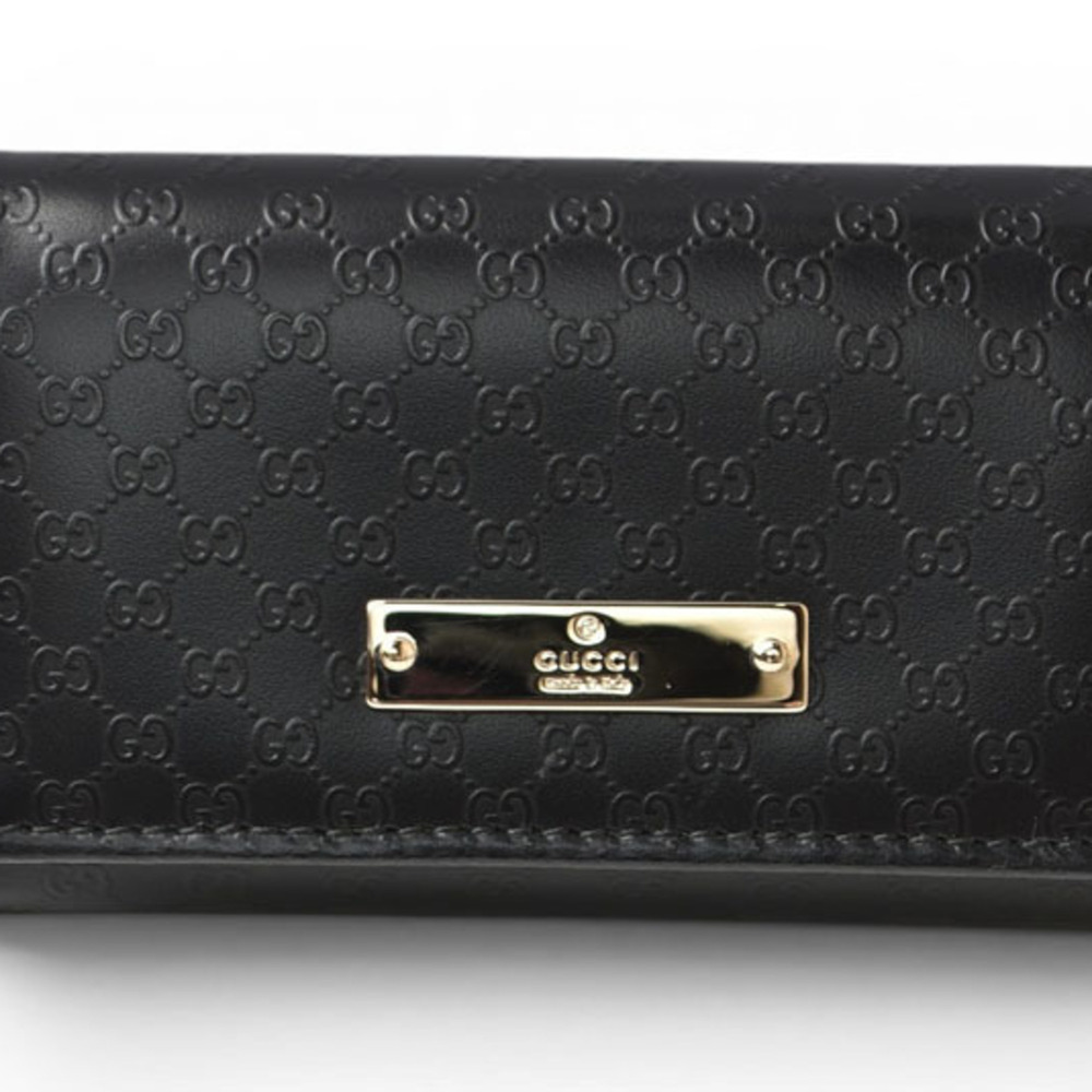 Gucci Outlet Key Case Holder GUCCI 6-ring 033.0416 Black Gold Men's Women's